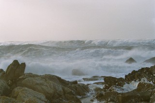 Tempte avec mare haute en Bretagne