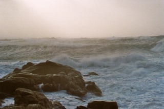 Tempte avec mare haute en Bretagne