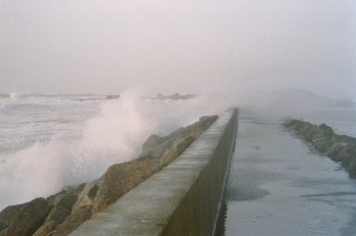 Tempte avec mare haute en Bretagne